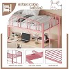 CuisinSmart Twin Size Loft Bed, Heavy Duty Metal Loft Bed Frame with Arched Guardrail and Safety Ladder, Space-Saving, No Box Spring Needed - 3 of 4