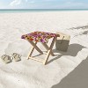 Cat Coquillette Retro Flower Power Pink Red Folding Stool - 3 of 3
