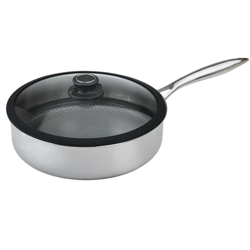 Frieling Black Cube, Saute Pan w/Lid, 9.5" dia., 3 qt., Stainless steel/quick release, 1 of 6