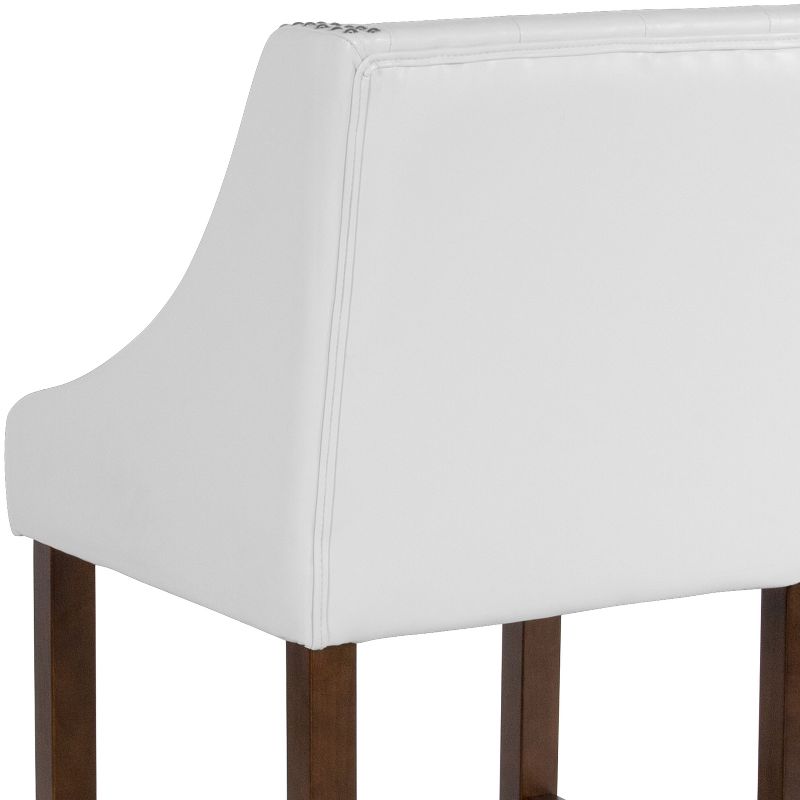 Emma and Oliver 24"H Transitional Tufted Walnut Counter Stool, 5 of 11