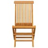 vidaXL Solid Teak Wood Patio Chairs - 4 pcs Set with Cream Cushions, Lightweight, Foldable - 4 of 4