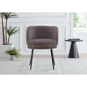 Kaya Modern Pleated Velvet Upholstered Dining Chair - Manhattan Comfort - 1 of 4