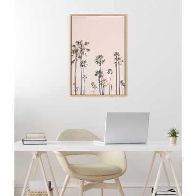 Pink Palm Tree Paradise 23"x33" Framed Canvas Wall Art