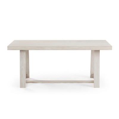 White Sand Wirebrush 72" Reclaimed Wood Farmhouse Dining Table