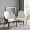 Modern PU Sponge-Filled Dining Chair, Solid Wood & Metal Legs, Set of 2, Comfortable & Stylish for Living Rooms, Gray - 2 of 4