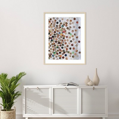 Abstract Colorful Dots 33"x41" Wood Framed Wall Art
