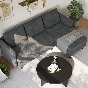 L Shape Sofa Couch,  76 Inch Chenille Sectional Sofa with Storage, Small Couch for Living Room Apartment - 1 of 4
