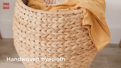 Natural Handwoven Seagrass Storage Basket with Lid