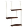 Aoibox 3 Tier Hanging Shelves for Wall, Boho Wall Decor Floating Shelf Rope Rustic Wood Organizer Storage for Home Bedroom Kitchen Bathroom - 2 of 4