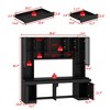 FUFU&GAGA Spacious Double Desk Workstation Game Desk Computer Desk Light Strips and USB Ports - 4 of 4