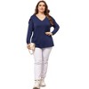 Agnes Orinda Women's Plus Size V Neck Long Sleeve Casual Blouses - 3 of 4