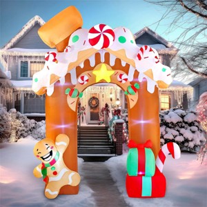 Joiedomi 10 FT Christmas Inflatable Gingerbread House Archway with LEDs for Xmas Party Indoor, Outdoor, Yard, Garden, Lawn, Holiday Decorations - 1 of 4