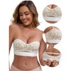 INSPIRE CHIC Women's Strapless Non Slip Wirefree Tube Sweetheart Neck Push-Up Cute Padded Convertible Bandeau Bras - 3 of 4