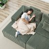KWPZQEB 87" Sectional Lounge Chaise, Cloud Plush Loveseat, Corduroy Upholstered Boneless Sofa Bed with Deep Seat & 2 Pillows, No Assembly Required - 4 of 4