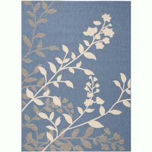 Courtyard CY7019 Power Loomed Indoor/Outdoor Area Rug - Blue/Beige - 5'3"x7'7" - Safavieh. - 1 of 3