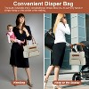 Babyluv"8-Piece Multifunctional Baby Diaper Bag Set for Parents with Changing Pad, Bottle Bag & More"BlackStripeDarkGrey&Khaki - 3 of 4