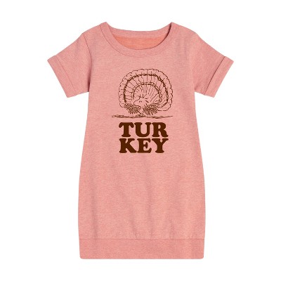 - Peanuts - Woodstock Turkey Graphic Short Sleeve Fleece Dress