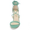 Allegra K Women's Solid Open Toe Lace Up Stiletto Sandals - 3 of 4