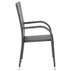 vidaXL Dining Chair Set of 4 PE rattan, powder-coated steel - Black 4 - 4 of 4