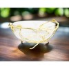 Classic Touch Glass Bowl on Stainless Leaf Stand - 3 of 3