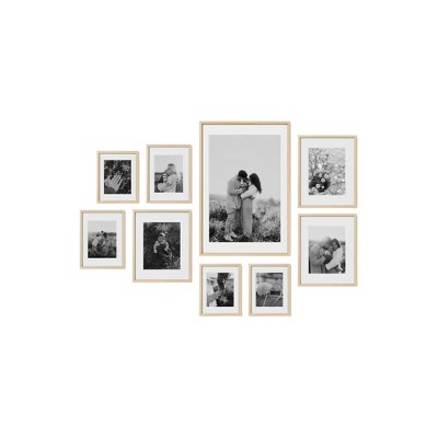 Haus and Hues Lincoln Gallery Wall Frame Set with Real Glass and Mat
