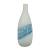 HomeRoots 16" White And Blue Swirl Art Glass Table Vase - 4 of 4