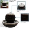 Sunnydaze Indoor Home Office Tabletop Modern Orb Smooth Glazed Ceramic Water Fountain Feature - 7" - Dark Brown - 2 of 4