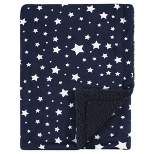Hudson Baby Unisex Baby Plush Blanket, Navy Star, One Size
