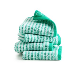 TOWN & COUNTRY PLAY 4-Piece Striped Reversible Terry Brights Washcloth Set - 1 of 4