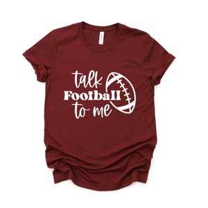 Simply Sage Market Talk Football To Me Ball Short Sleeve Tee - XS - Maroon - 1 of 4