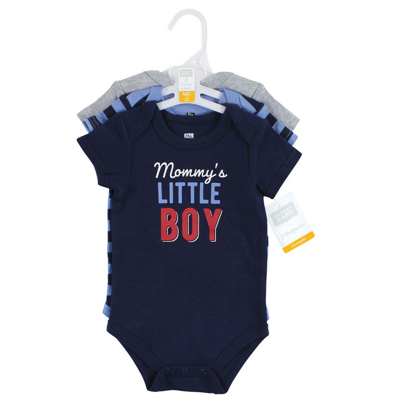 Hudson Baby Infant Boy Cotton Bodysuits, Mommys Little Boy, 2 of 6