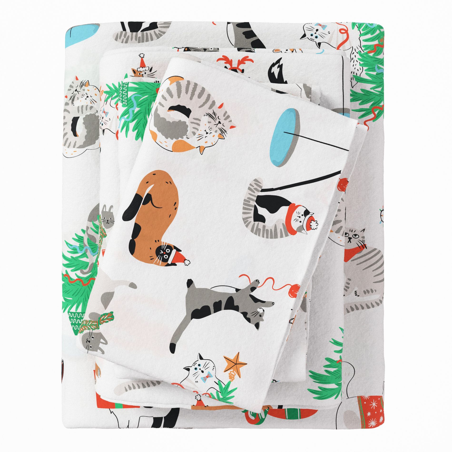 100% Cotton Christmas Flannel Sheet Set - Great Bay Home