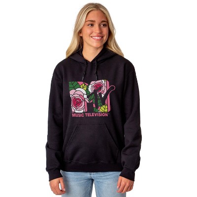 Black Pullover Rose Target (small) Adult Hoodie Beach : Television Sweatshirt \'80s Music Mtv