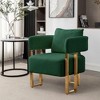 Modern Decorative 2PC Teddy Fleece Upholstered Side Chairs with Gold Metal Legs, Ergonomic Cushion, No Wheels, Suitable for Living Room - 4 of 4