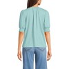 Lands' End Women's Button Pintuck Puff Sleeve Top - 2 of 4