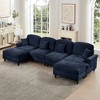 AENKYO Oversized Modular Sofa Set with Removable Ruffles & Ottoman, Large Seater, Deep Seat Corner Sofa with Chenille Fabric for Office, Living Room - 4 of 4