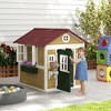 Outsunny Playhouse for Kids Outdoor, Wooden Playhouse with Doors, Windows, Planter Pots and Boxes for Toddlers 3-8 Years, Backyard, Indoor - 2 of 4