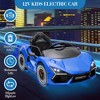 12V Kids Ride On Car with Remote Control, Battery Powered Sports Car Toy with Dual 25W Motors, Spring Suspension, Headlight, Music for Toddler 3+ - 2 of 4