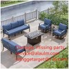 ALAULM Aluminum Patio Furniture Set Modern Metal Outdoor Conversation Sets w/45in Propane Fire Pit Table, Swivel Rocking Chairs w/5.1 Inch Cushion - 4 of 4