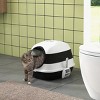 Foldable Enclosed Cat Litter Box with Lid Scoop Air Freshener Front Entry Odor Control High Sides for Indoor Cats,Black - LAOTIES - 2 of 4