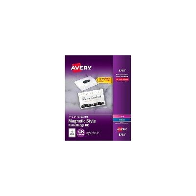 Avery Magnet Name Badge Kit White 48/Box (8781)