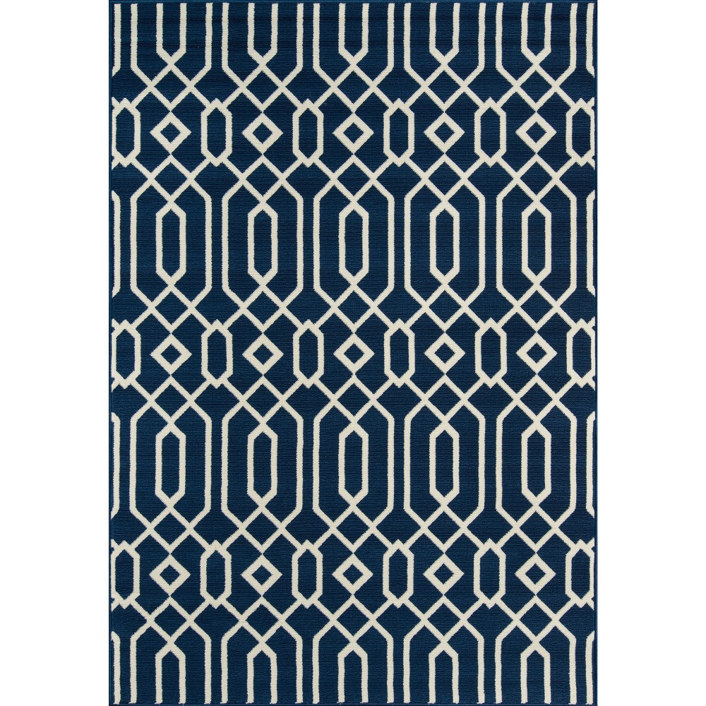 Indoor/Outdoor Lattice Area Rug - Navy (8'6inx13')