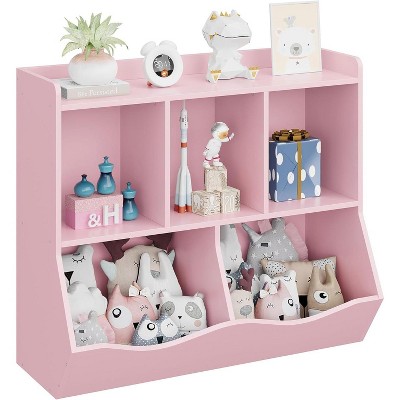 Kids Bookshelf and Toy Storage, 3 Tier Toy Organizer, 5 Cube Storage Cabinet, Toddler 3 Shelf Bookcase for Playroom, Bedroom, Living Room, Classroom
