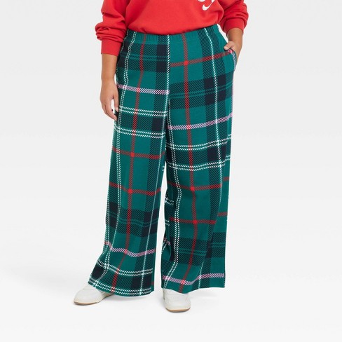 Red and green plaid clearance pants womens