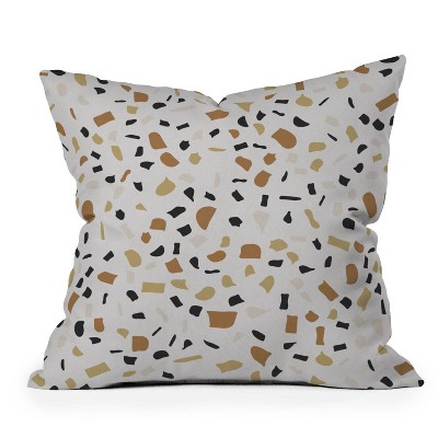 16"x16" Alisa Galitsyna Terrazzo Square Throw Pillow Beige - Deny Designs