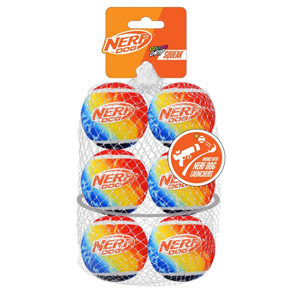 NERF Color Blast Squeak Tennis Ball Dog Toys