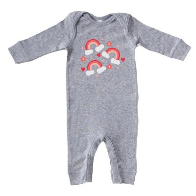 The Juniper Shop Valentine Rainbow Baby Romper