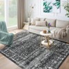 Washable Distressed Floral Print Living Room Rugs, Vintage Abstract Floor Cover for Bedroom, Large Non Slip Dining Room Rugs - 4 of 4