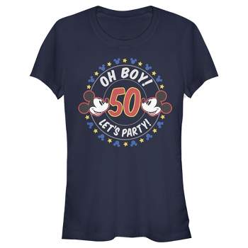 Juniors Womens Mickey & Friends Oh Boy Let’s Party T-Shirt