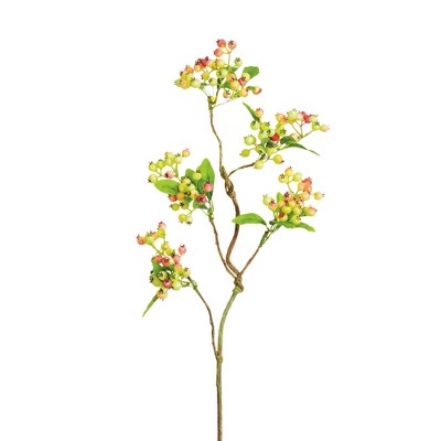Allstate Floral 22" Pink and Cream Berry Artificial Decorative Spray
